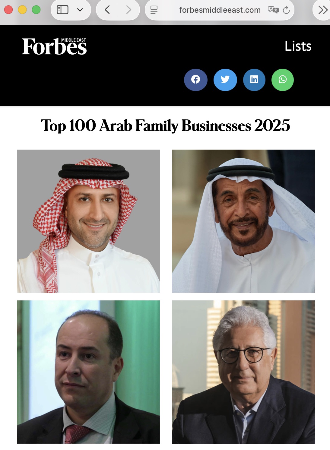 Forbes Top 100 Arab Family Businesses 2025